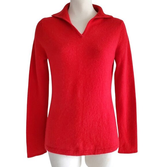 Peck & Peck Sweaters - Peck & Peck Cashmere 100% 2 Ply Red Polo Neck Size M